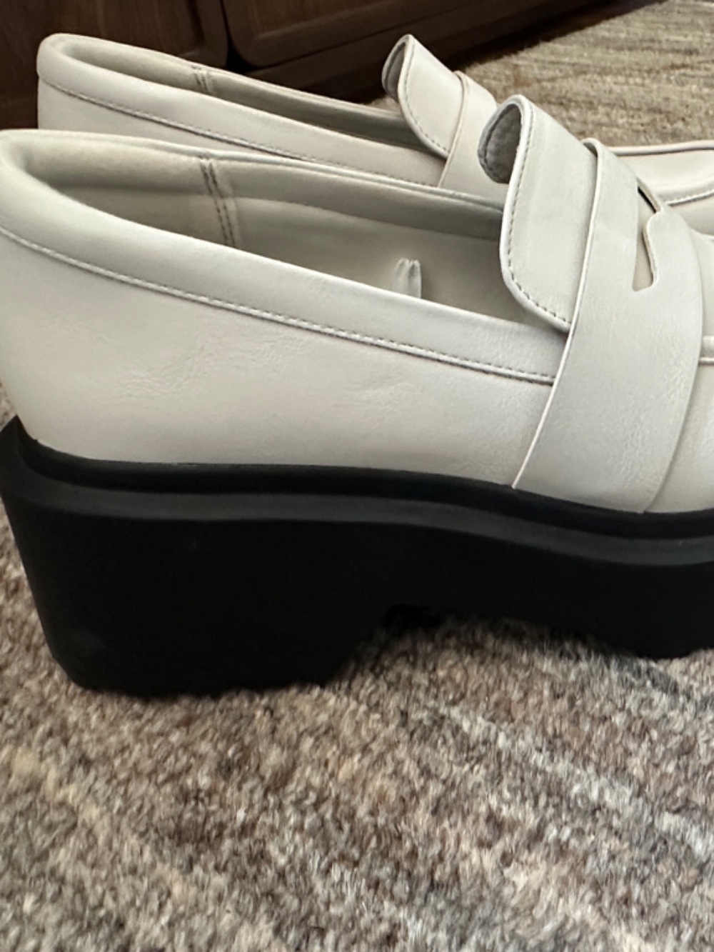 wild fable White Platform Penny Loafers with Black Sole
